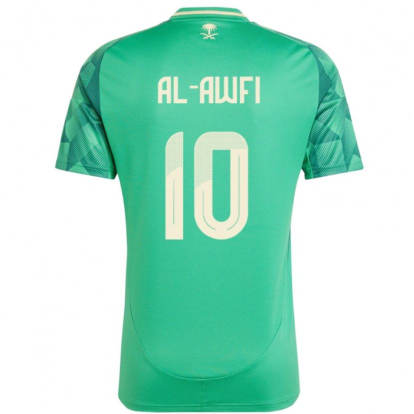 Danxen Mujer Camiseta Arabia Saudita Al-Walid Al-Awfi #10 Verde 1ª Equipación 24-26 La Camisa México