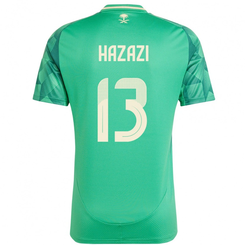 Danxen Mujer Camiseta Arabia Saudita Bassam Hazazi #13 Verde 1ª Equipación 24-26 La Camisa México