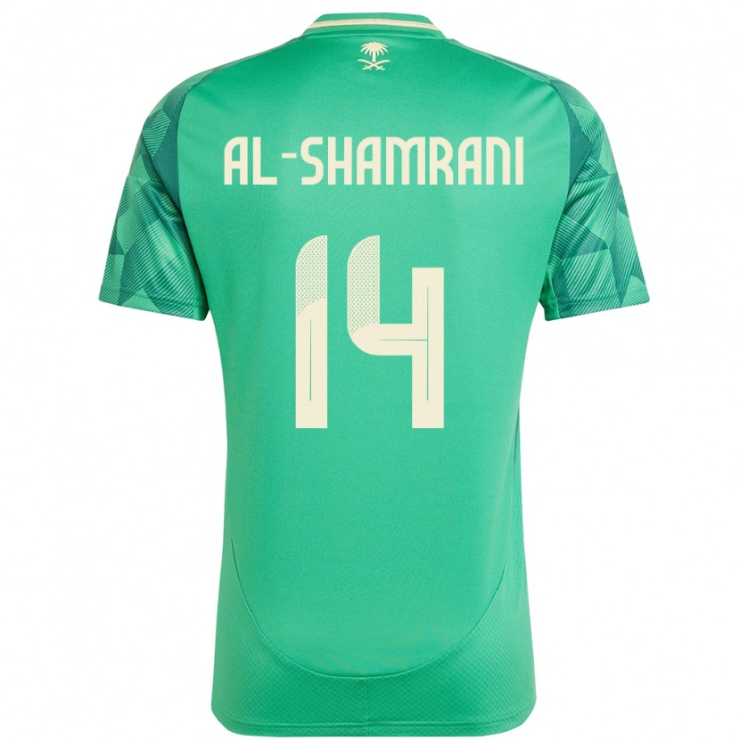 Danxen Mujer Camiseta Arabia Saudita Farhah Al-Shamrani #14 Verde 1ª Equipación 24-26 La Camisa México