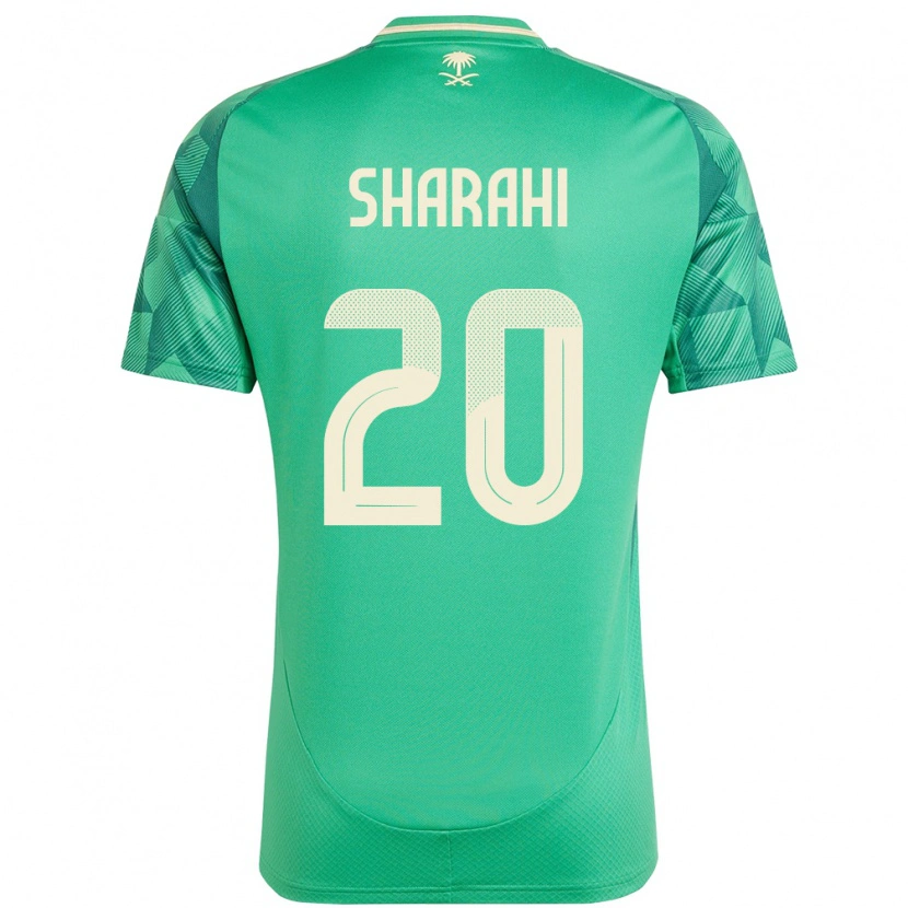 Danxen Mujer Camiseta Arabia Saudita Anwar Sharahi #20 Verde 1ª Equipación 24-26 La Camisa México