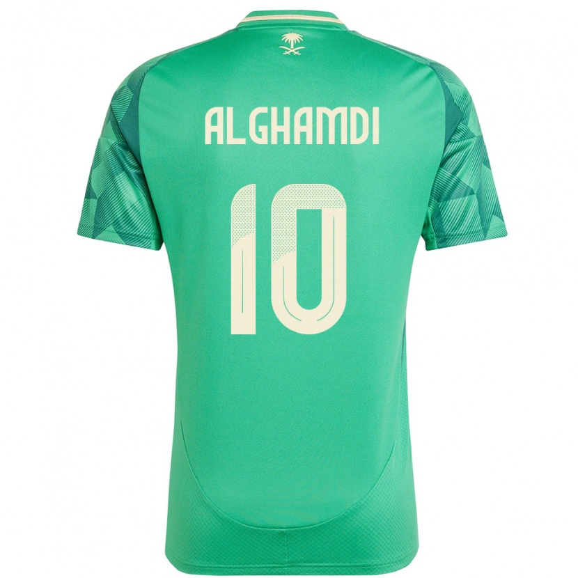 Danxen Mujer Camiseta Arabia Saudita Ahmad Alghamdi #10 Verde 1ª Equipación 24-26 La Camisa México