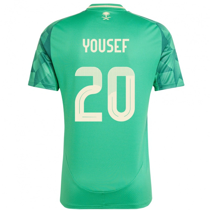 Danxen Mujer Camiseta Arabia Saudita Fares Yousef #20 Verde 1ª Equipación 24-26 La Camisa México