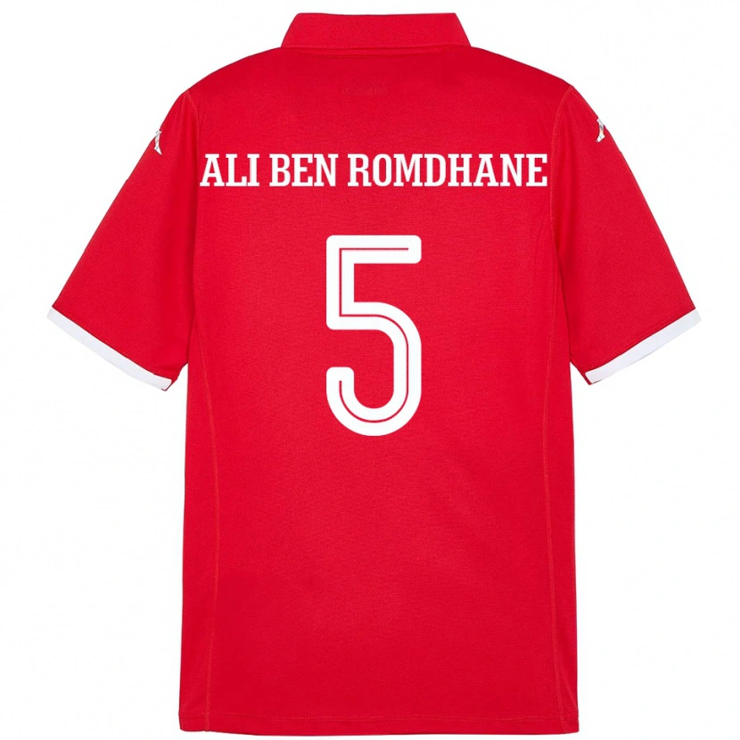 Danxen Mujer Camiseta Túnez Mohamed Ali Ben Romdhane #5 Rojo 1ª Equipación 24-26 La Camisa México