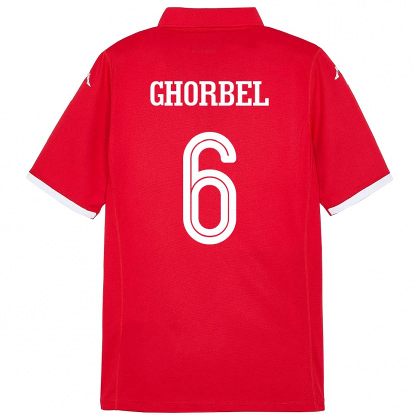 Danxen Mujer Camiseta Túnez Mahmoud Ghorbel #6 Rojo 1ª Equipación 24-26 La Camisa México