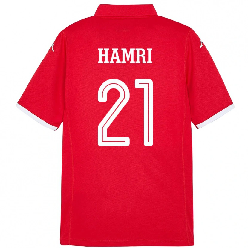 Danxen Mujer Camiseta Túnez Rabii Hamri #21 Rojo 1ª Equipación 24-26 La Camisa México