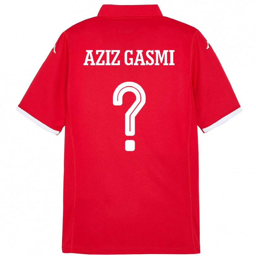 Danxen Mujer Camiseta Túnez Mohamd Aziz Gasmi #0 Rojo 1ª Equipación 24-26 La Camisa México