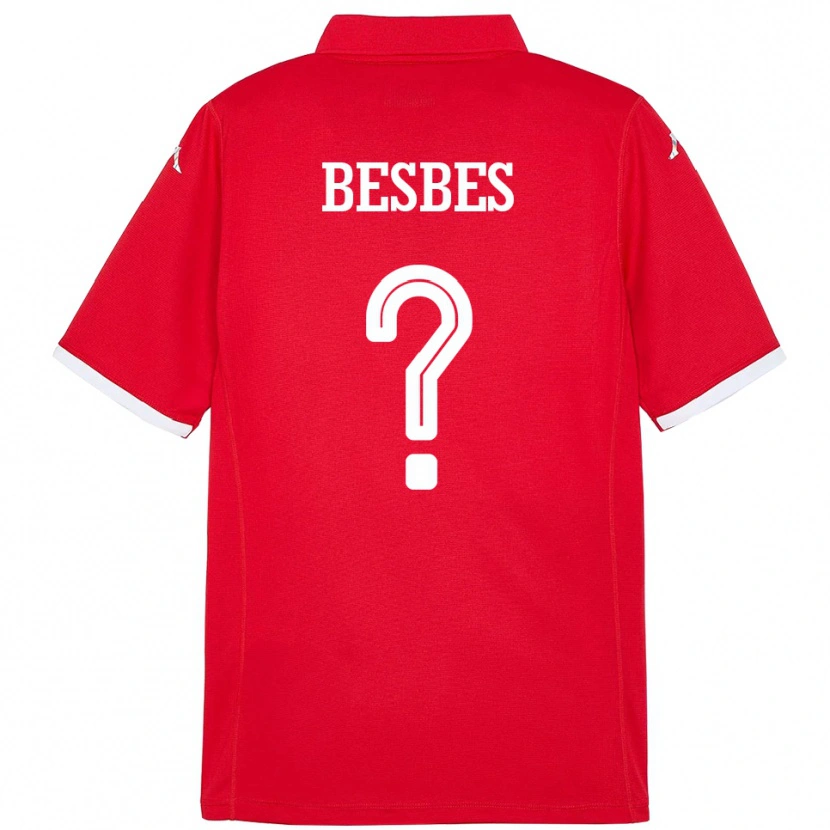 Danxen Mujer Camiseta Túnez Rayen Besbes #0 Rojo 1ª Equipación 24-26 La Camisa México