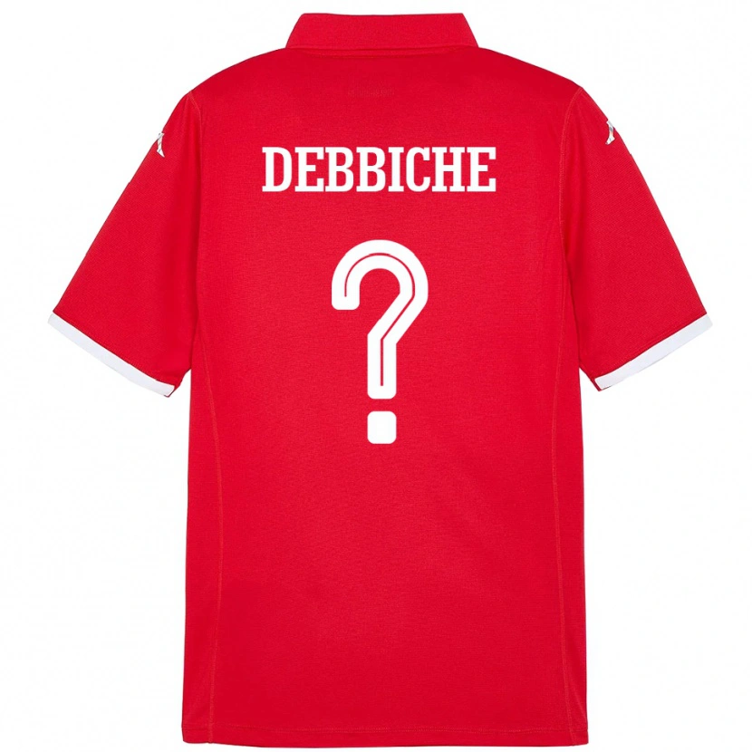 Danxen Mujer Camiseta Túnez Wael Debbiche #0 Rojo 1ª Equipación 24-26 La Camisa México