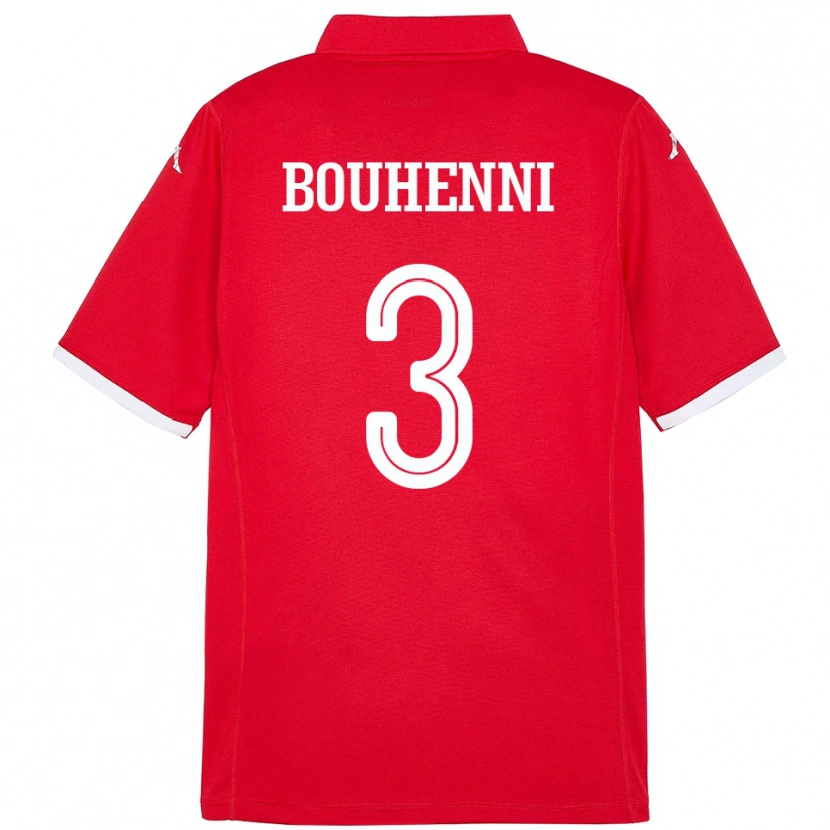 Danxen Mujer Camiseta Túnez Rayen Bouhenni #3 Rojo 1ª Equipación 24-26 La Camisa México