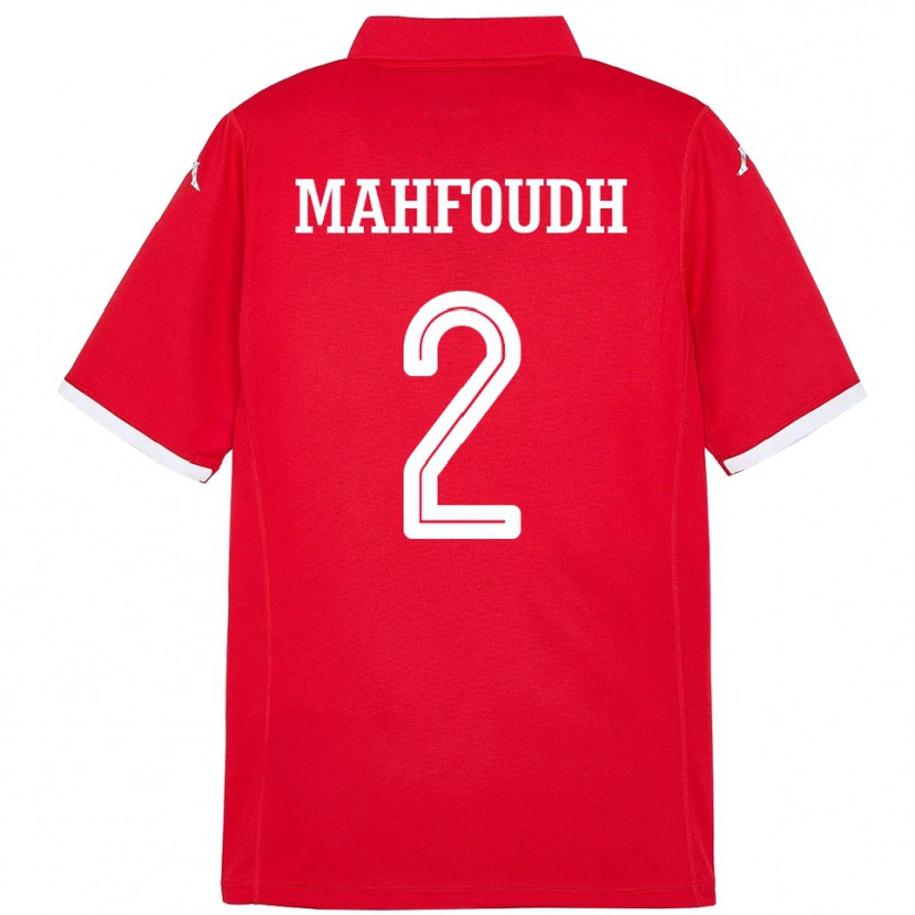 Danxen Mujer Camiseta Túnez Dhikra Mahfoudh #2 Rojo 1ª Equipación 24-26 La Camisa México