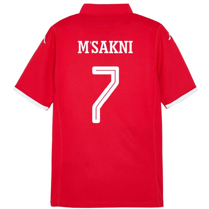 Danxen Mujer Camiseta Túnez Youssef M Sakni #7 Rojo 1ª Equipación 24-26 La Camisa México