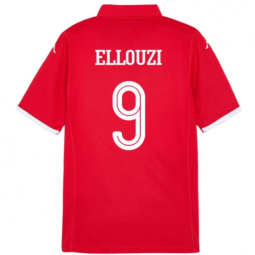 Danxen Mujer Camiseta Túnez Sabrine Ellouzi #9 Rojo 1ª Equipación 24-26 La Camisa México