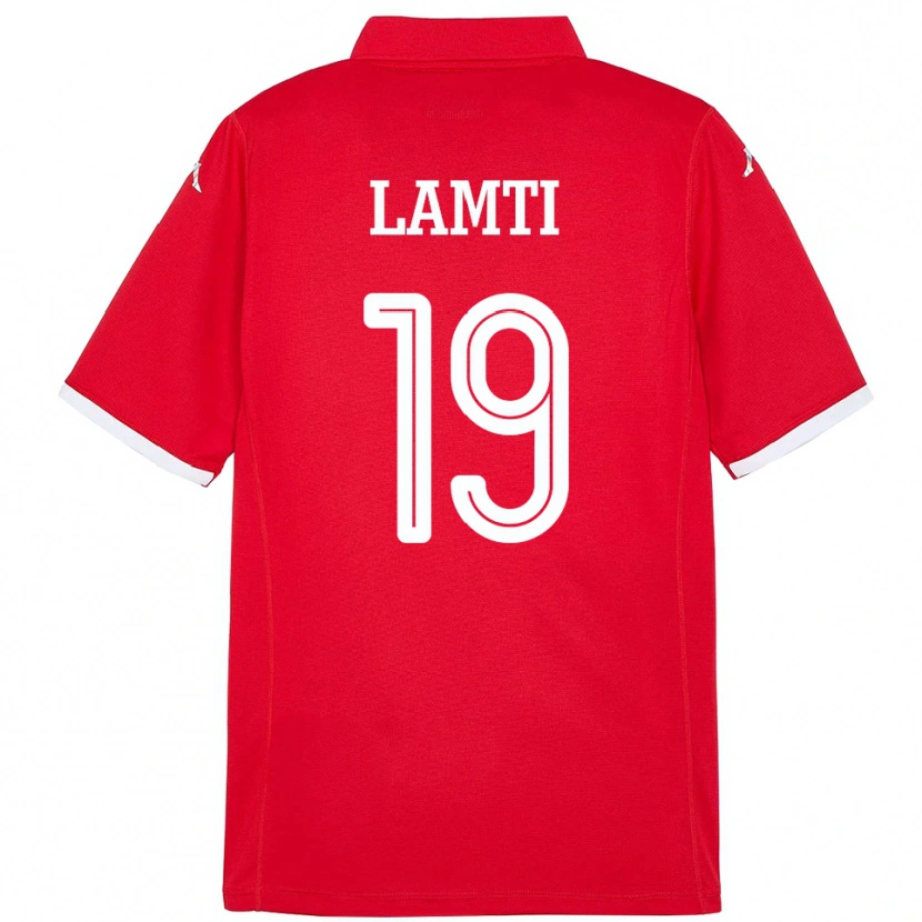 Danxen Mujer Camiseta Túnez Chirine Lamti #19 Rojo 1ª Equipación 24-26 La Camisa México