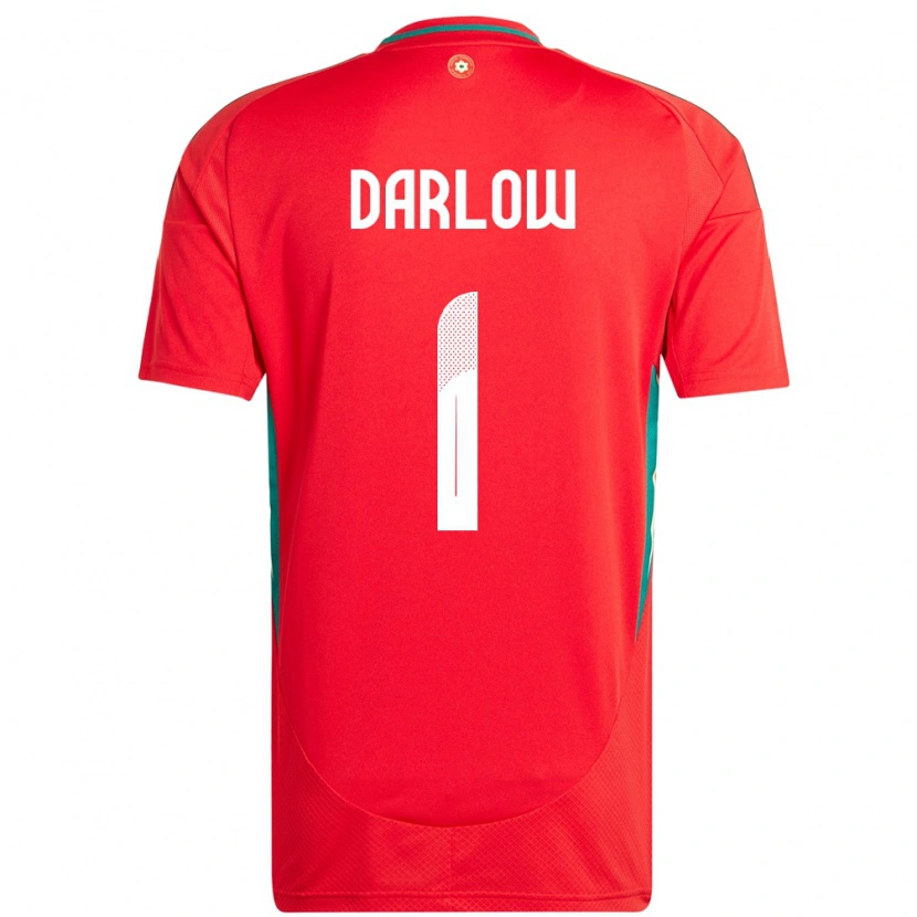 Danxen Mujer Camiseta Gales Karl Darlow #1 Rojo 1ª Equipación 24-26 La Camisa México