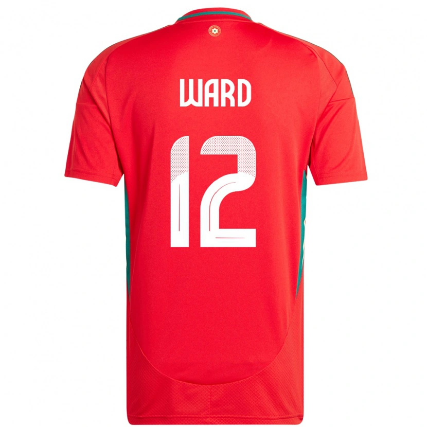Danxen Mujer Camiseta Gales Danny Ward #12 Rojo 1ª Equipación 24-26 La Camisa México