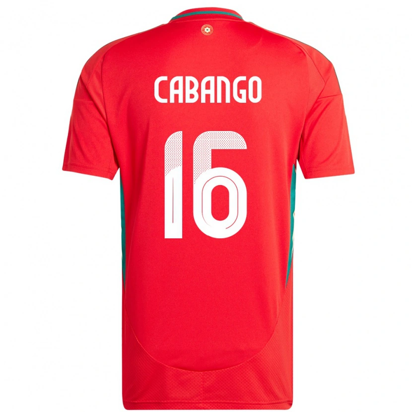 Danxen Mujer Camiseta Gales Ben Cabango #16 Rojo 1ª Equipación 24-26 La Camisa México