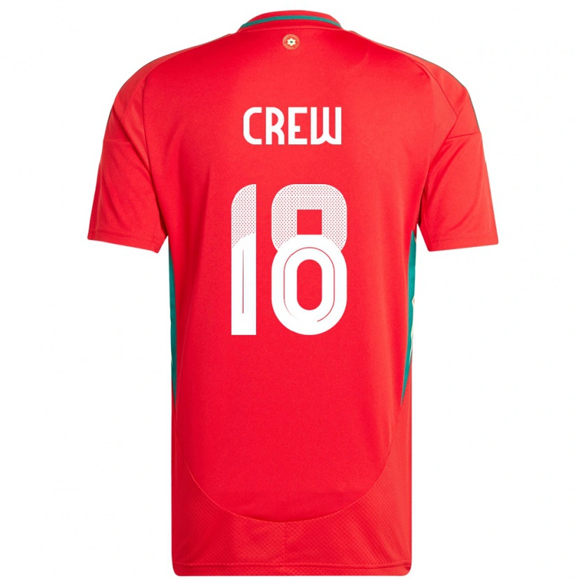 Danxen Mujer Camiseta Gales Charlie Crew #18 Rojo 1ª Equipación 24-26 La Camisa México
