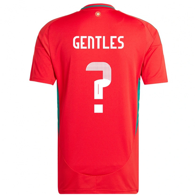 Danxen Mujer Camiseta Gales Josh Gentles #0 Rojo 1ª Equipación 24-26 La Camisa México