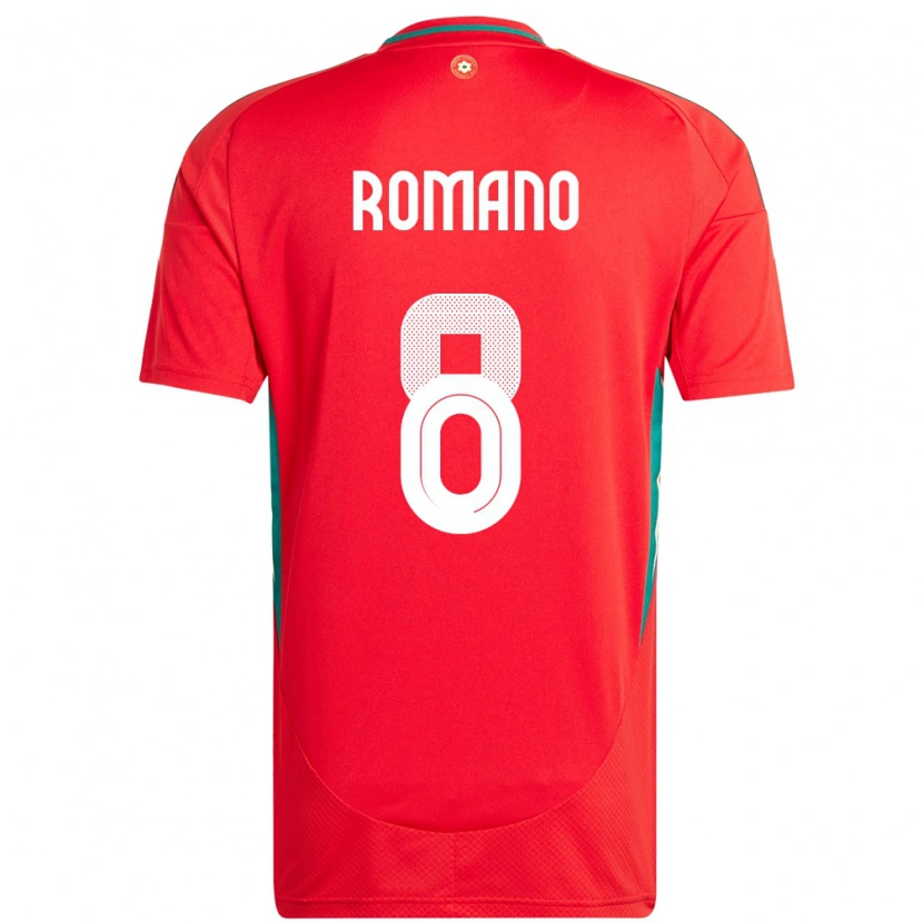 Danxen Mujer Camiseta Gales Enzo Romano #8 Rojo 1ª Equipación 24-26 La Camisa México