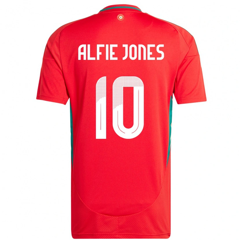 Danxen Mujer Camiseta Gales Alfie Jones #10 Rojo 1ª Equipación 24-26 La Camisa México