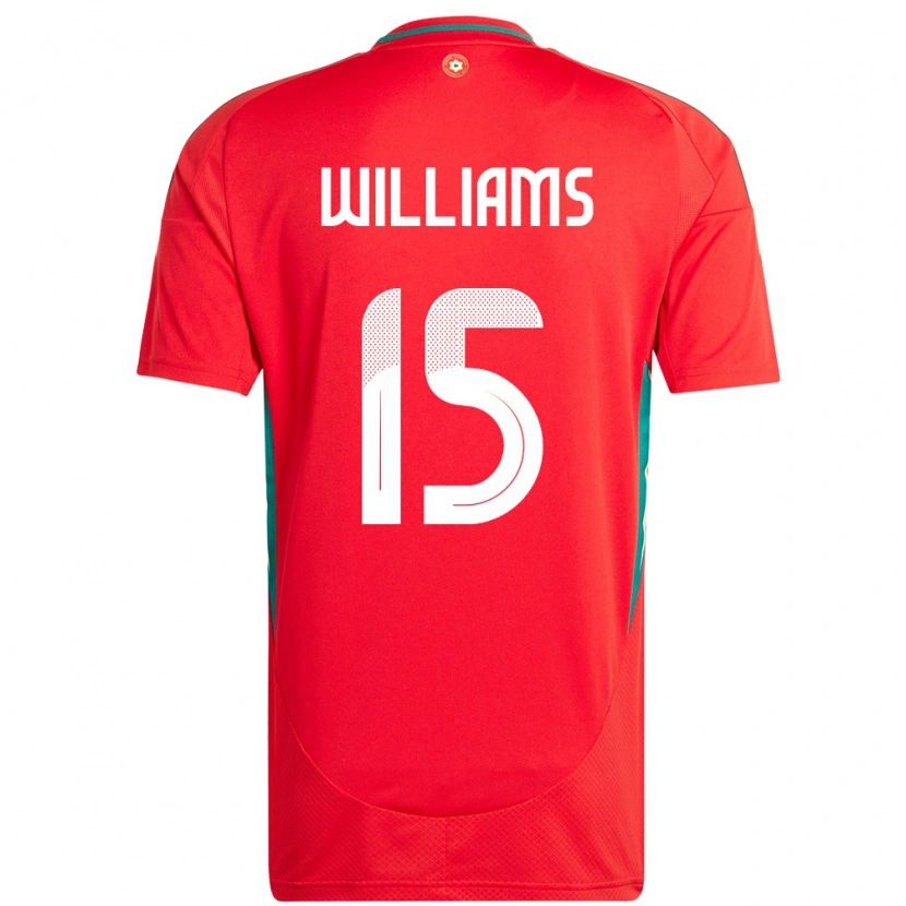 Danxen Mujer Camiseta Gales Joe Williams #15 Rojo 1ª Equipación 24-26 La Camisa México