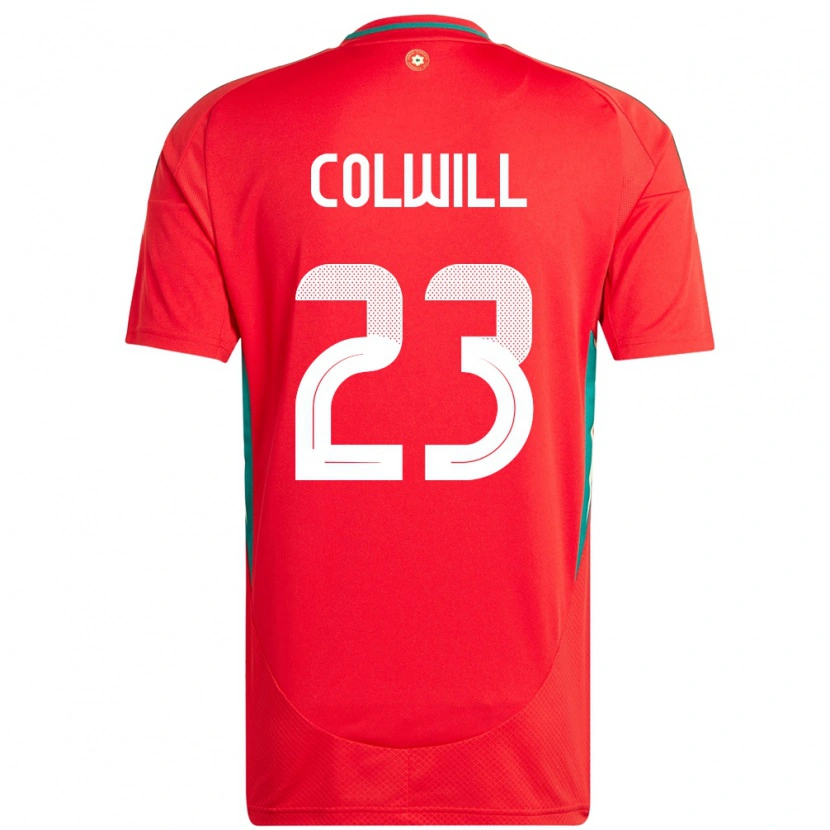 Danxen Mujer Camiseta Gales Joel Colwill #23 Rojo 1ª Equipación 24-26 La Camisa México