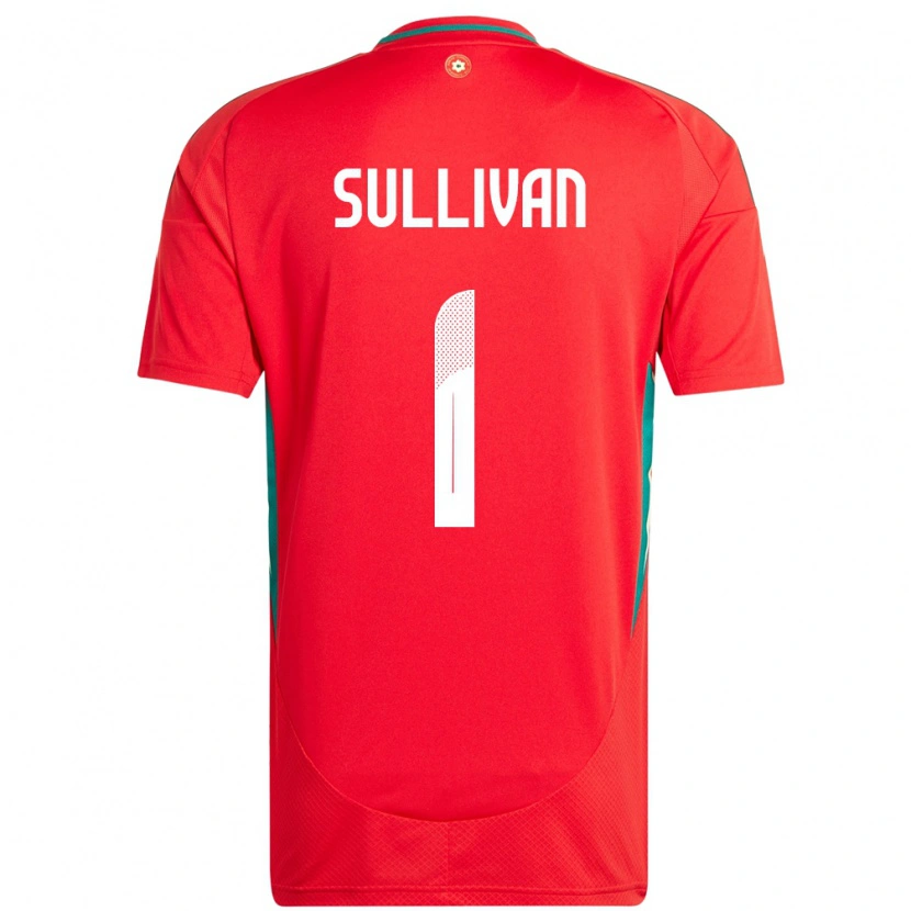 Danxen Mujer Camiseta Gales Laura O Sullivan #1 Rojo 1ª Equipación 24-26 La Camisa México