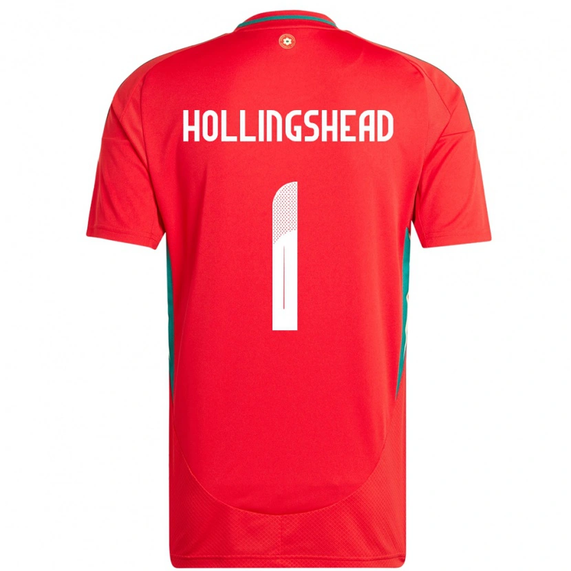 Danxen Mujer Camiseta Gales Ronnie Hollingshead #1 Rojo 1ª Equipación 24-26 La Camisa México