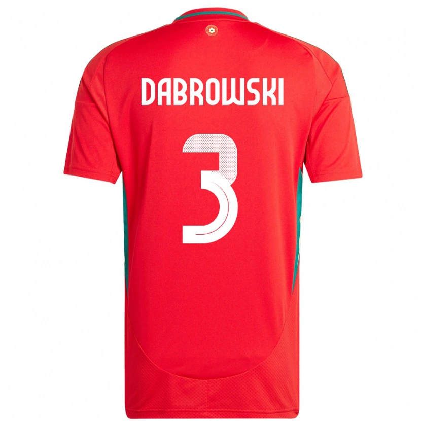 Danxen Mujer Camiseta Gales Sebastian Dabrowski #3 Rojo 1ª Equipación 24-26 La Camisa México