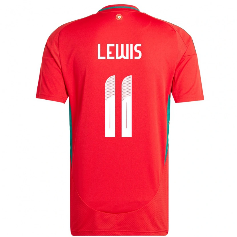 Danxen Mujer Camiseta Gales Sonny Lewis #11 Rojo 1ª Equipación 24-26 La Camisa México