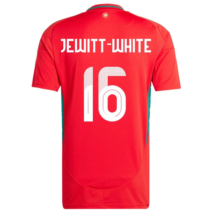 Danxen Mujer Camiseta Gales Harry Jewitt White #16 Rojo 1ª Equipación 24-26 La Camisa México