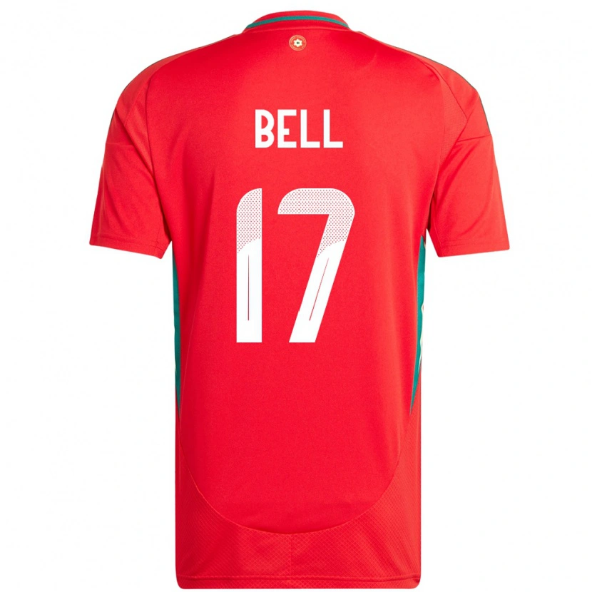 Danxen Mujer Camiseta Gales Zac Bell #17 Rojo 1ª Equipación 24-26 La Camisa México
