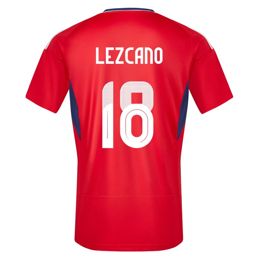 Danxen Mujer Camiseta Costa Rica Alexandre Lezcano #18 Rojo 1ª Equipación 24-26 La Camisa México