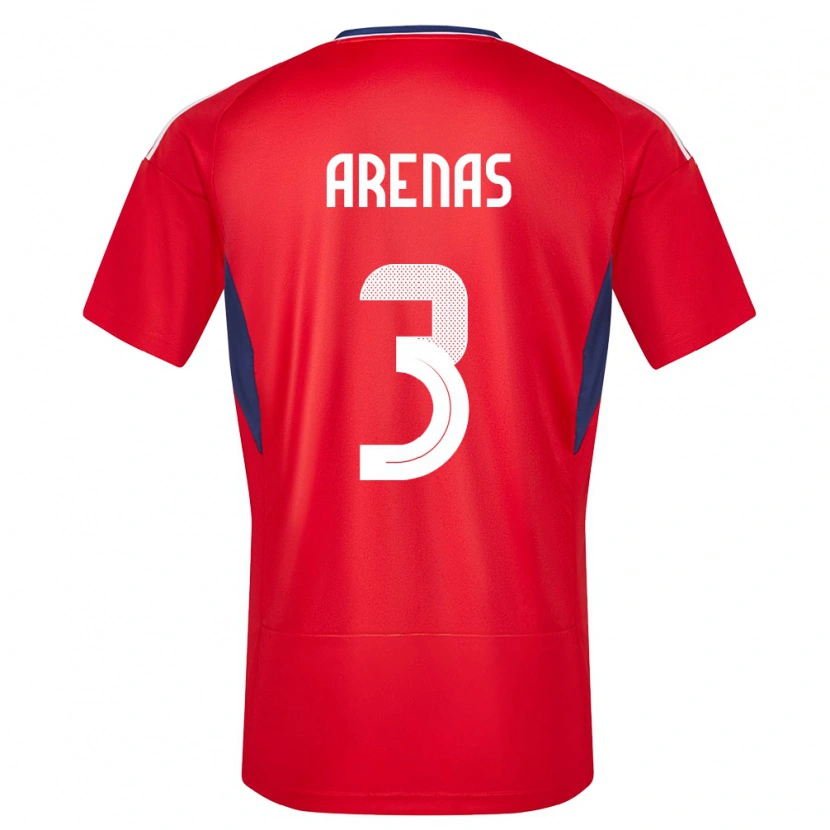 Danxen Mujer Camiseta Costa Rica Alejandro Arenas #3 Rojo 1ª Equipación 24-26 La Camisa México
