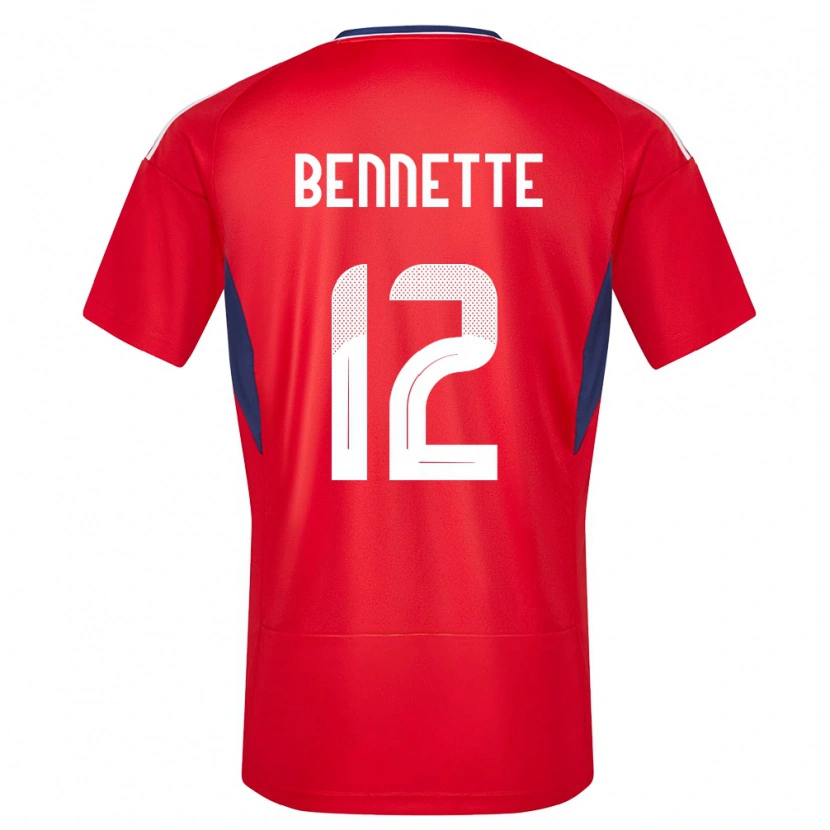 Danxen Mujer Camiseta Costa Rica Nick Bennette #12 Rojo 1ª Equipación 24-26 La Camisa México