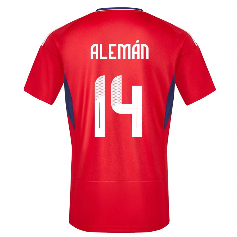 Danxen Mujer Camiseta Costa Rica Jeremy Alemán #14 Rojo 1ª Equipación 24-26 La Camisa México