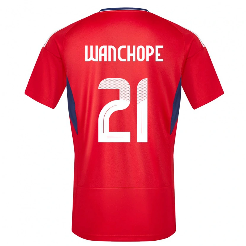 Danxen Mujer Camiseta Costa Rica Matías Wanchope #21 Rojo 1ª Equipación 24-26 La Camisa México