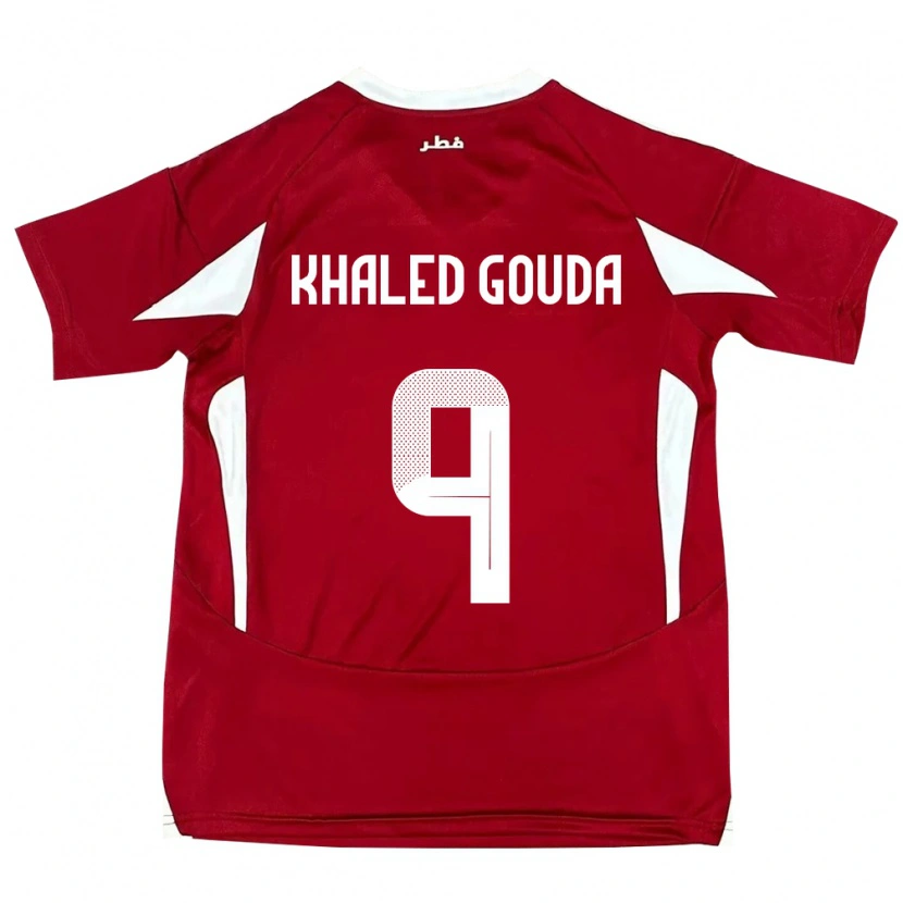 Danxen Mujer Camiseta Catar Mohamed Khaled Gouda #9 Rojo 1ª Equipación 24-26 La Camisa México