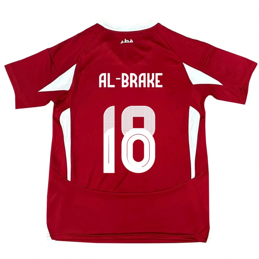Danxen Mujer Camiseta Catar Sultan Al-Brake #18 Rojo 1ª Equipación 24-26 La Camisa México
