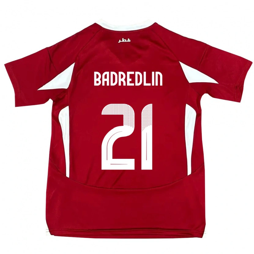 Danxen Mujer Camiseta Catar Marwan Badredlin #21 Rojo 1ª Equipación 24-26 La Camisa México
