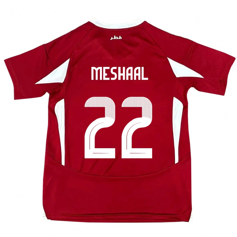 Danxen Mujer Camiseta Catar Meshaal Barsham #22 Rojo 1ª Equipación 24-26 La Camisa México