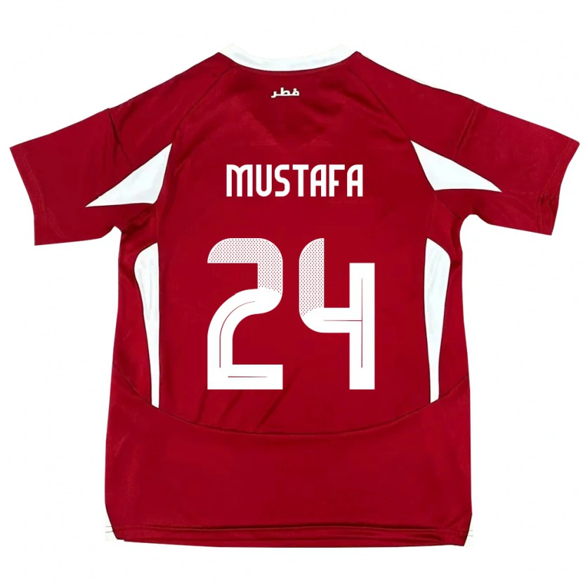 Danxen Mujer Camiseta Catar Mustafa Mashaal #24 Rojo 1ª Equipación 24-26 La Camisa México