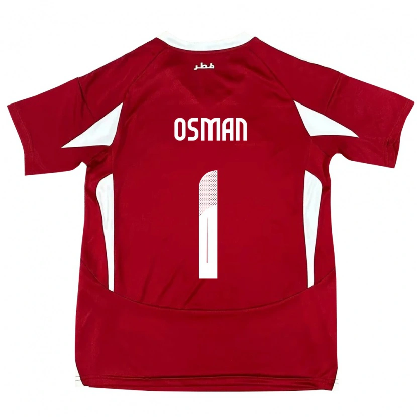 Danxen Mujer Camiseta Catar Abubaker Osman #1 Rojo 1ª Equipación 24-26 La Camisa México