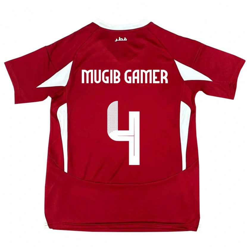 Danxen Mujer Camiseta Catar Abdalla Mugib Gamer #4 Rojo 1ª Equipación 24-26 La Camisa México