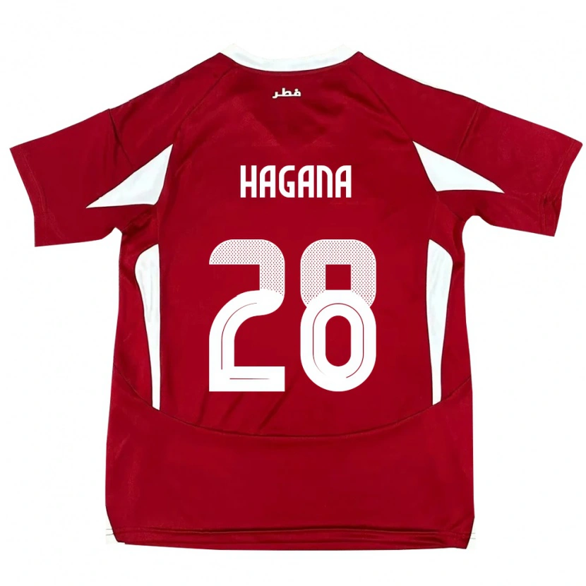 Danxen Mujer Camiseta Catar Ahmed Hagana #28 Rojo 1ª Equipación 24-26 La Camisa México