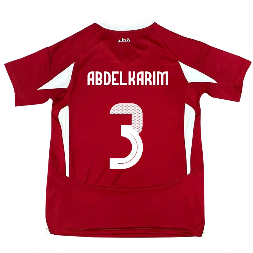 Danxen Mujer Camiseta Catar Abdelkarim Hassan #3 Rojo 1ª Equipación 24-26 La Camisa México