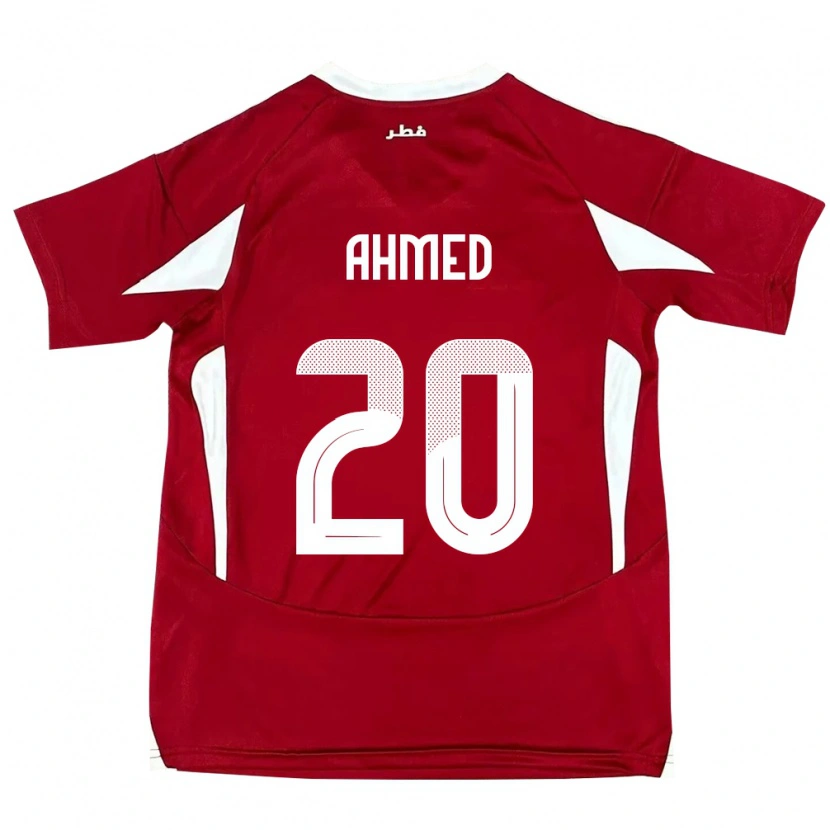 Danxen Mujer Camiseta Catar Ahmed Fadel Hasaba #20 Rojo 1ª Equipación 24-26 La Camisa México