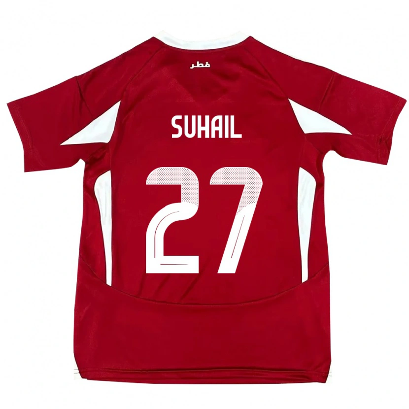 Danxen Mujer Camiseta Catar Ahmed Suhail #27 Rojo 1ª Equipación 24-26 La Camisa México