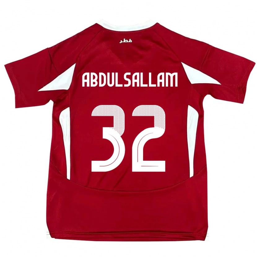 Danxen Mujer Camiseta Catar Jassem Gaber Abdulsallam #32 Rojo 1ª Equipación 24-26 La Camisa México