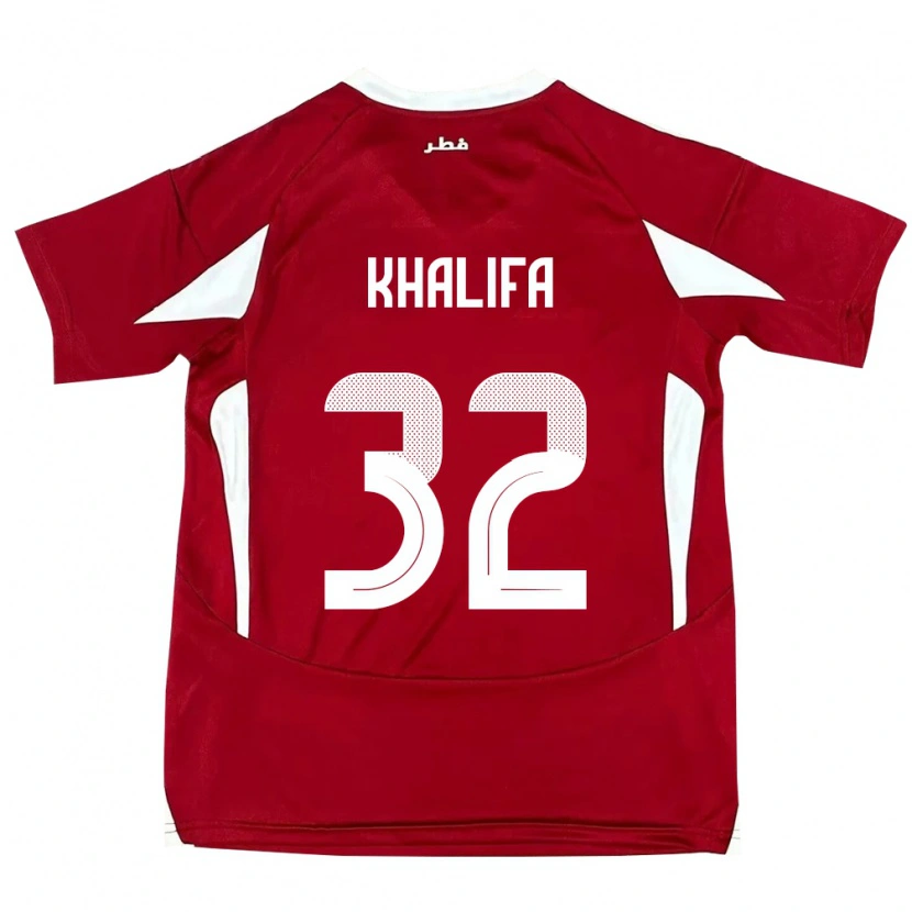 Danxen Mujer Camiseta Catar Duana Khalifa #32 Rojo 1ª Equipación 24-26 La Camisa México